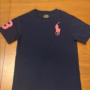 Polo by Ralph Lauren Blue and Pink Short Sleeve Tee